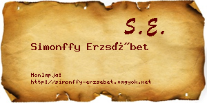Simonffy Erzsébet névjegykártya